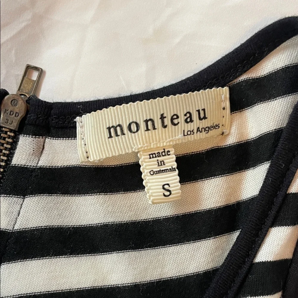Striped Black and White Sleeveless Dress - Picture 3 of 6